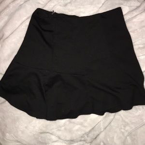 Black zip up mini skirt